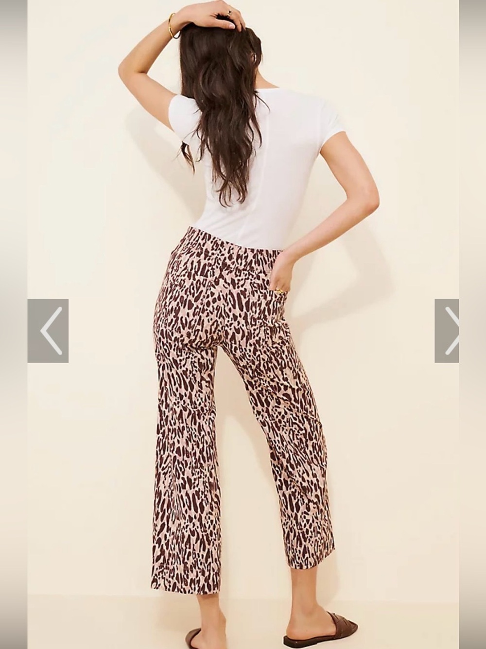 Anthropologie Maeve Colette Leopard Print High-Waist Pants - Brown/Beige 20W EUC - Picture 5 of 10